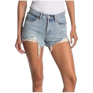 BlankNYC High-Waisted Distressed Cut-off Denim Jeans Shorts
